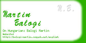 martin balogi business card